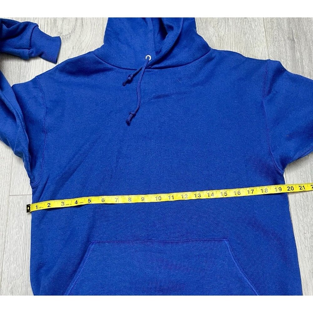 New Vintage 90s Jerzees Blank Pullover Hoodie Sweatshirt Blue Men’s Size Medium - Picture 6 of 6